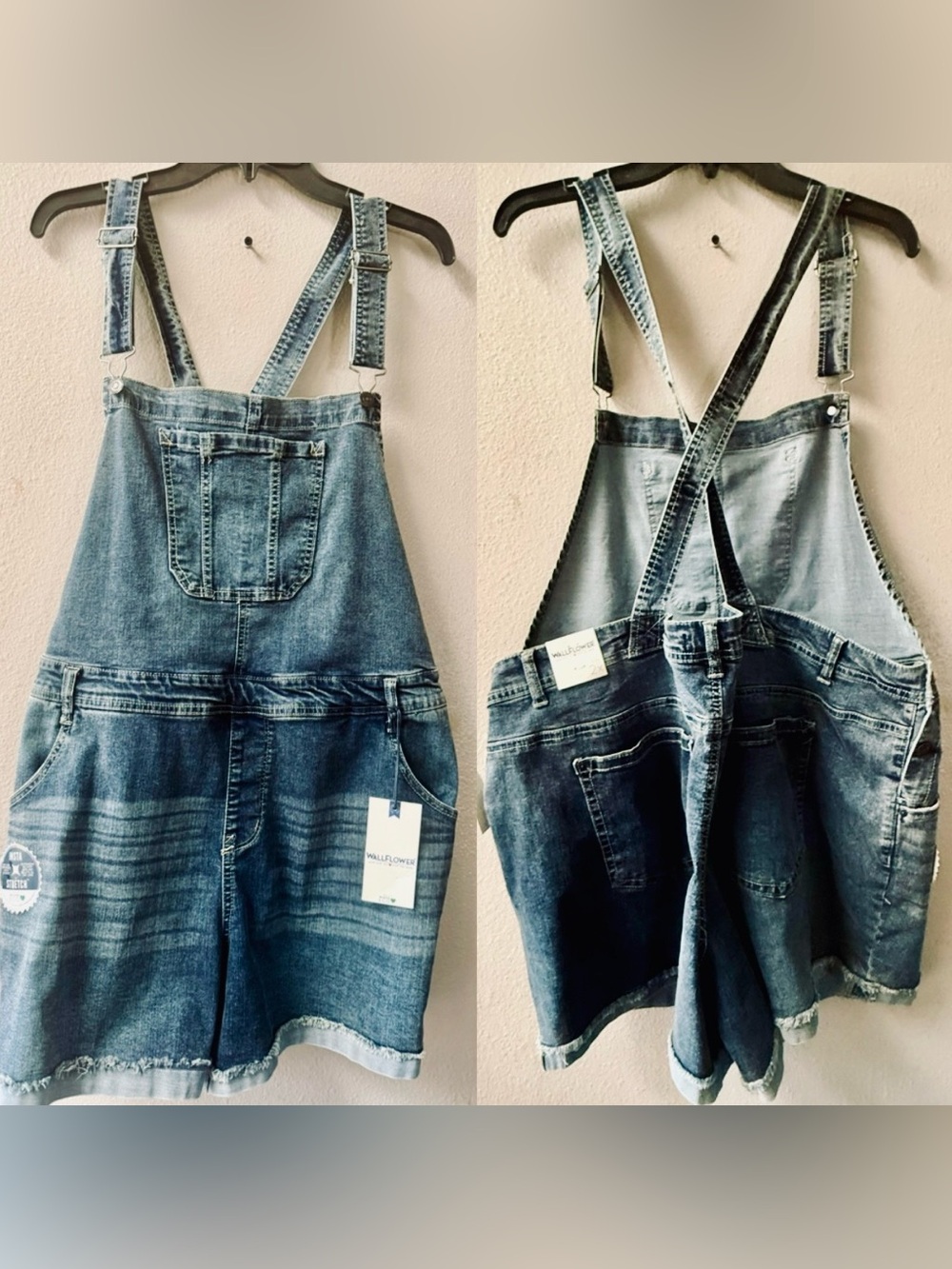 WALLFLOWER STRETCH SHORT OVERALLS WOMENS 2X~NWT